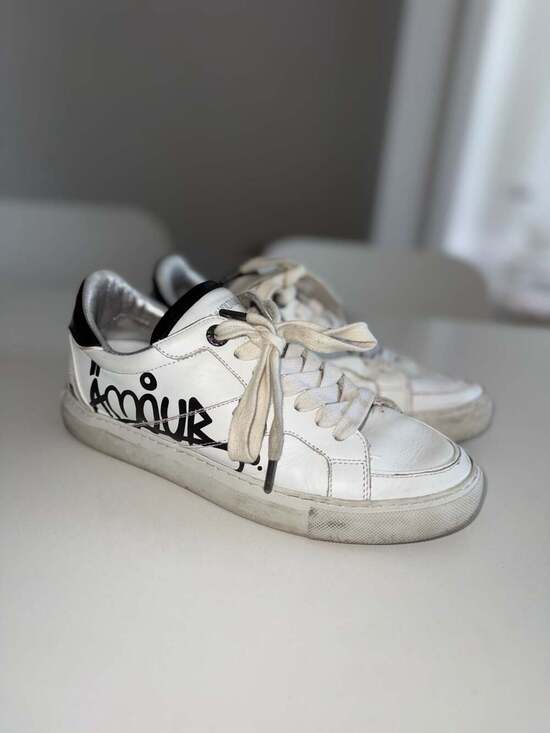 Zadig & Voltaire Shoes - Zadig & Voltaire ZV1747 Amour White Leather Sneakers Size 38